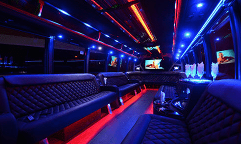 Memphis 30 Passenger Party Bus Black Interior