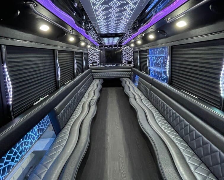 Memphis 30 Passenger Party Bus White Interior