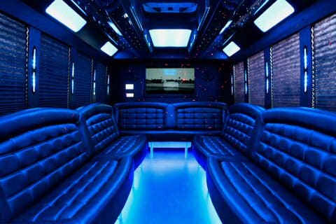 Memphis 36 Passenger Party Bus Interior
